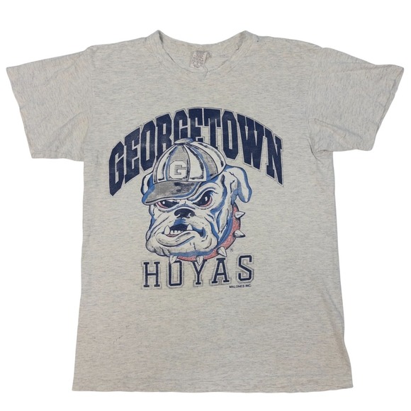 Vintage Georgetown Hoyas Bulldog T-Shirt Mens Size M Single Stitch NCAA  USA 90s - Picture 1 of 9